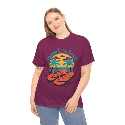 Unisex Heavy Cotton Tee (Straight Outta School)