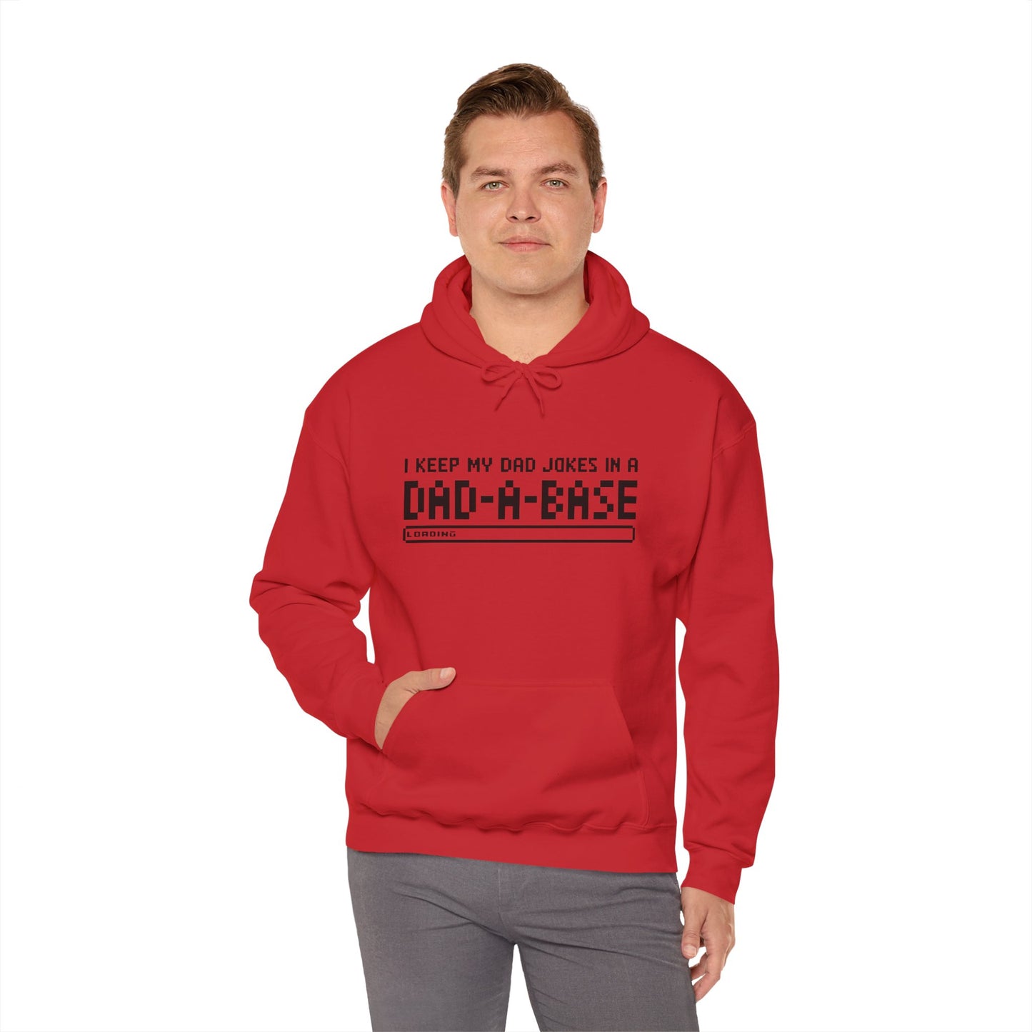 Dad Jokes Hoodie - Unisex Heavy Blend™ Sweatshirt (Keep my Jokes in a Dad-A-Base)