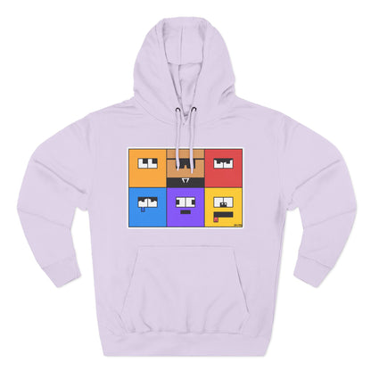 Three-Panel Fleece Hoodie (Emotion Blocks)