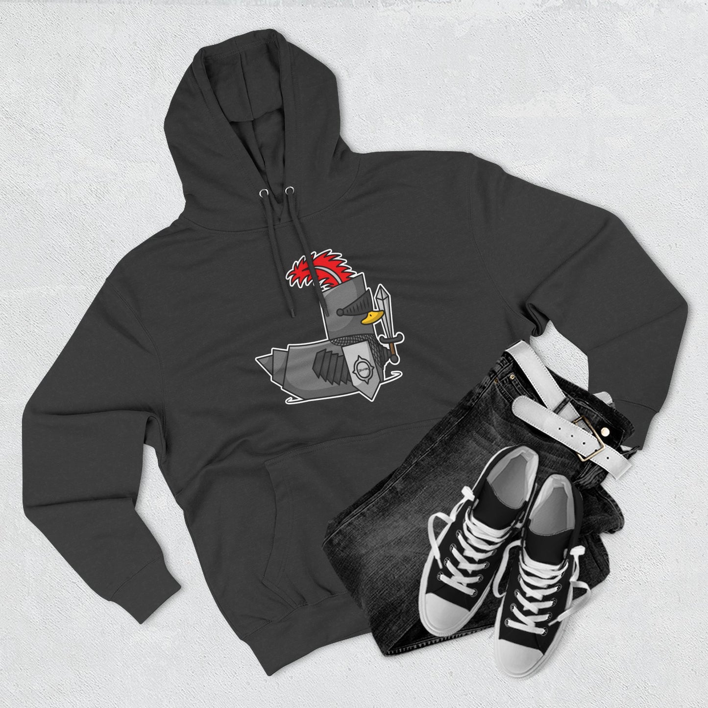 Three-Panel Fleece Hoodie (Knight Duck)