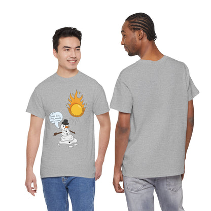 Unisex Heavy Cotton Tee (Melting Snowman)