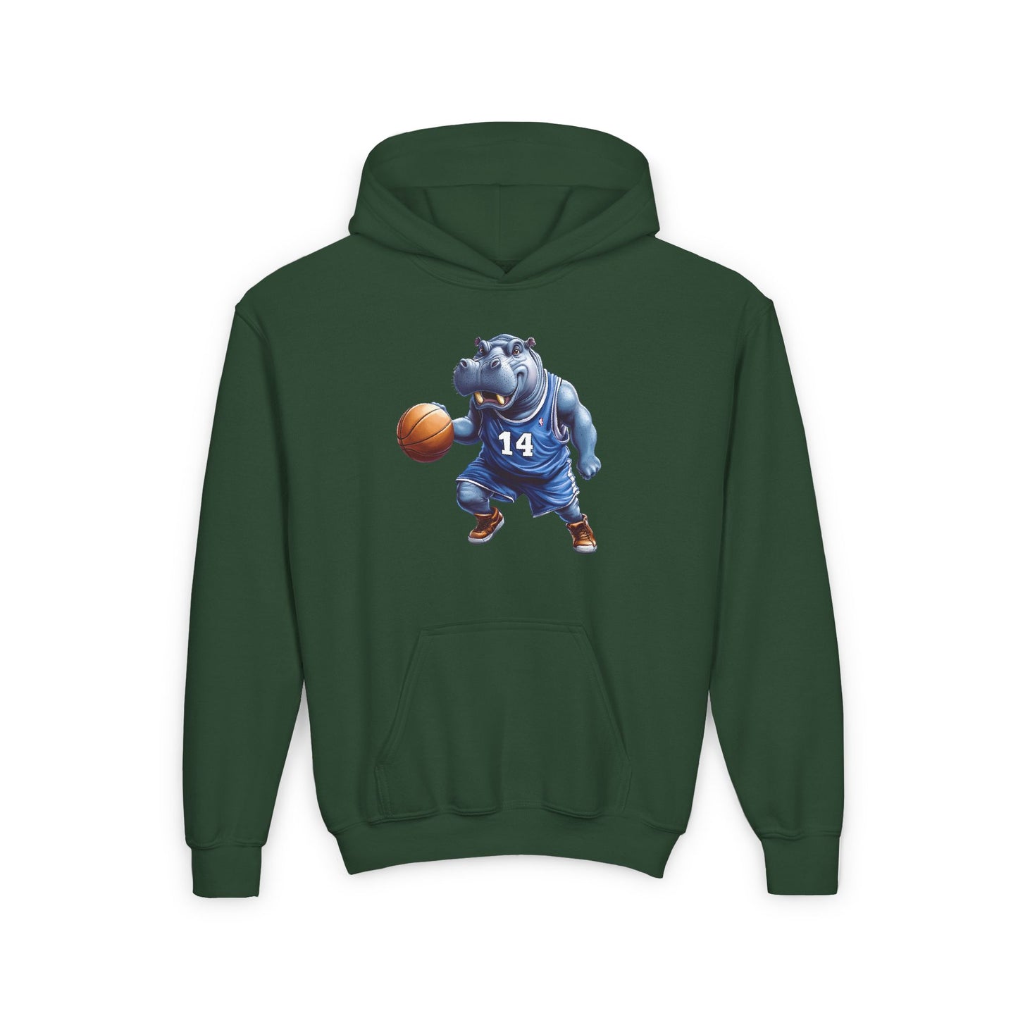 Youth Heavy Blend Hooded Sweatshirt (Hippo Baller)