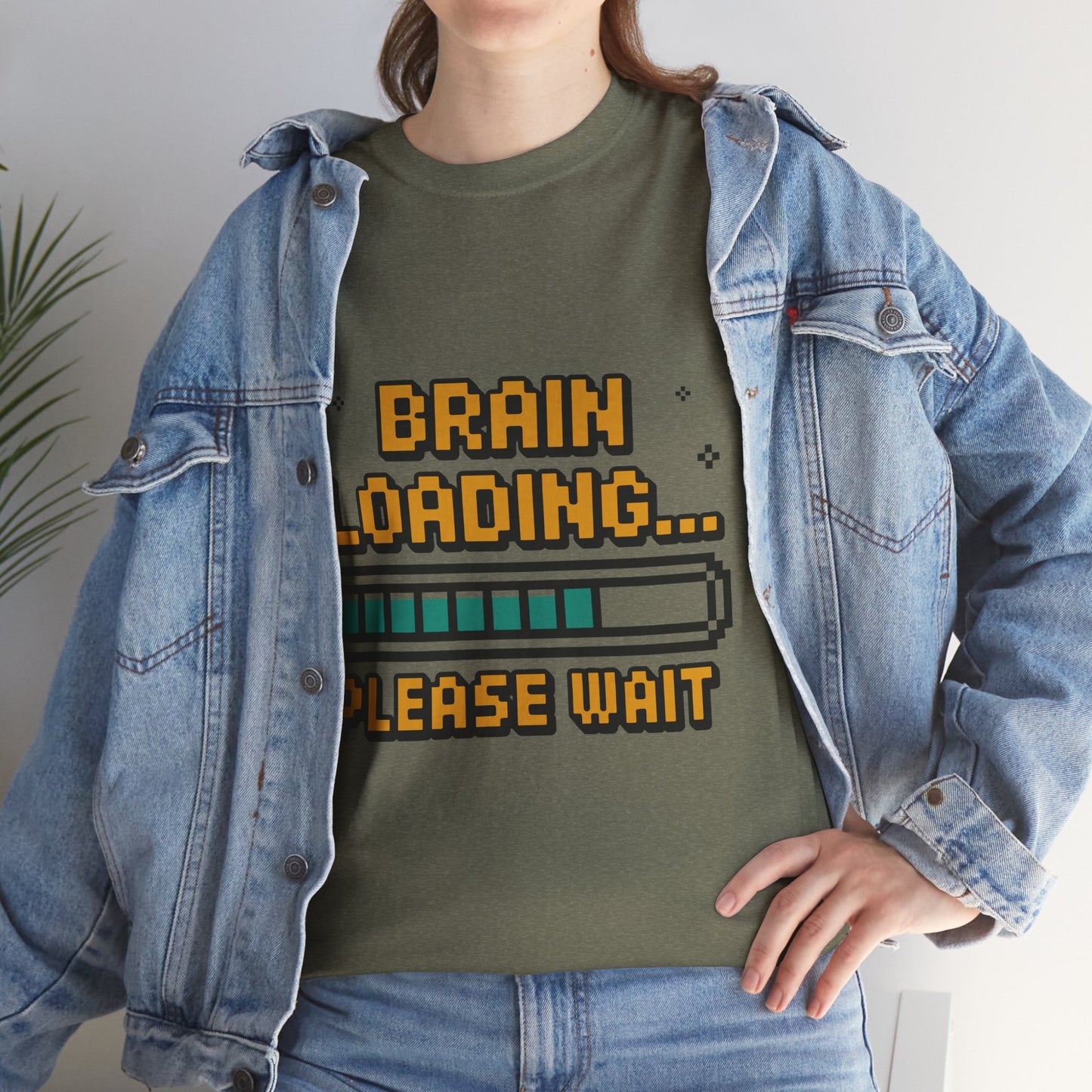 Unisex Heavy Cotton Tee (Brain Loading...Please Wait)