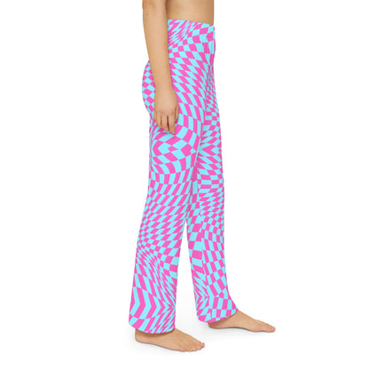 Kids Lounge Pants (Aqua-Pink Pixels)