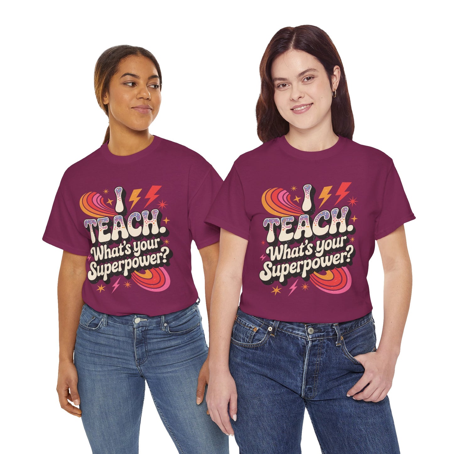 Unisex Heavy Cotton Tee (I Teach, What's Your Superpower?)