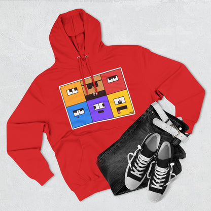 Three-Panel Fleece Hoodie (Emotion Blocks)