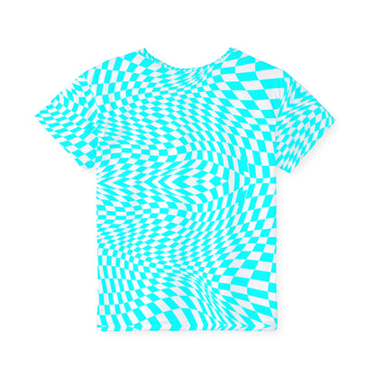 Kids Sports Jersey (Cyan Pixels)