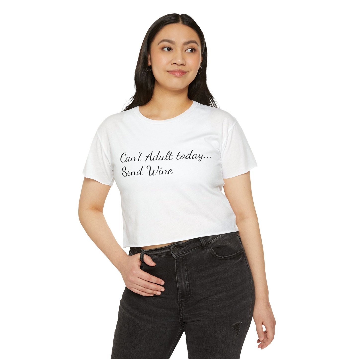 Women's Festival Crop Top (Can't Adult, Send Wine)