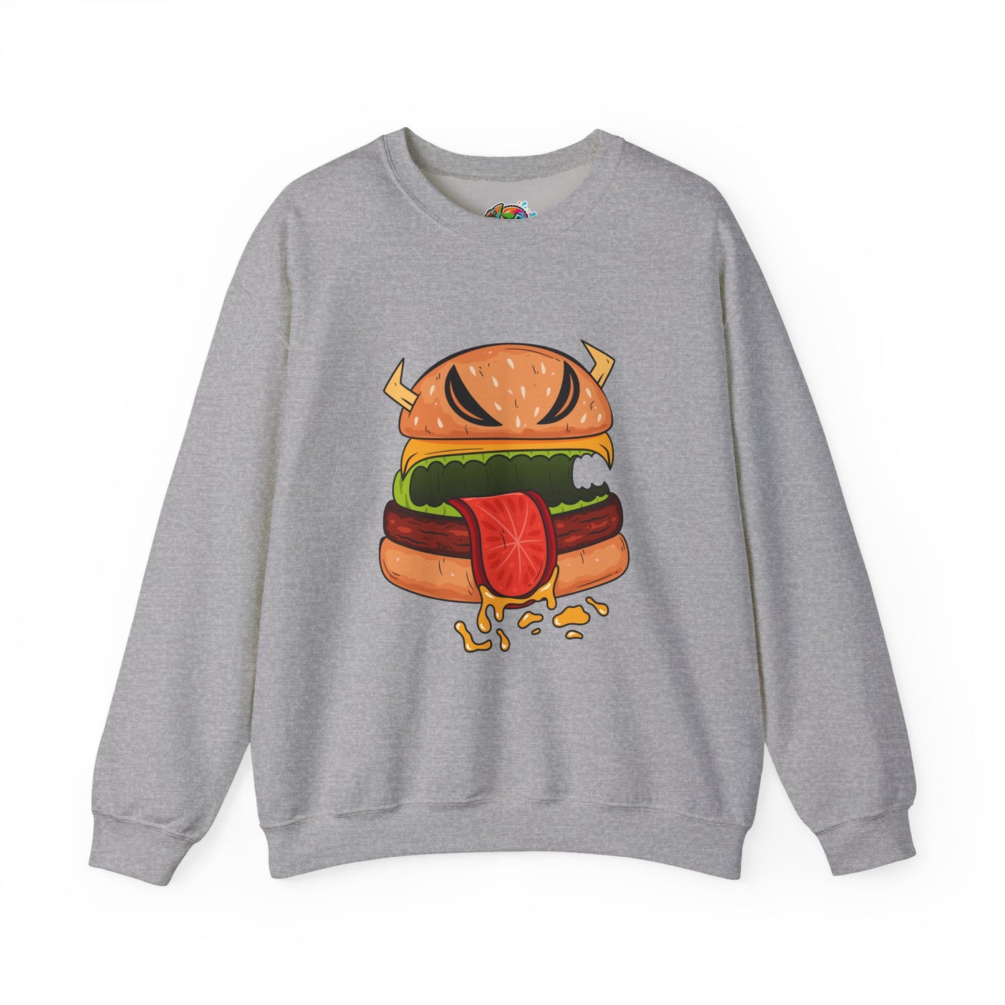 Unisex Heavy Blend™ Crewneck Sweatshirt (Cheeseburger Monster)