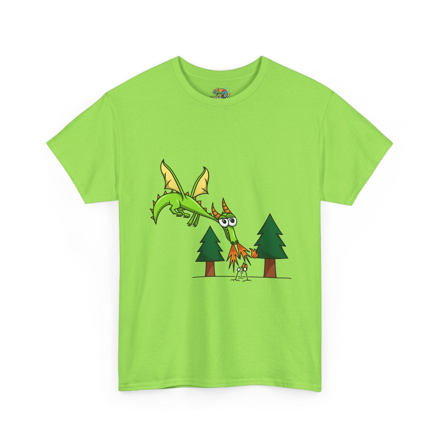 Unisex Heavy Cotton Tee (Flaming Dragon)