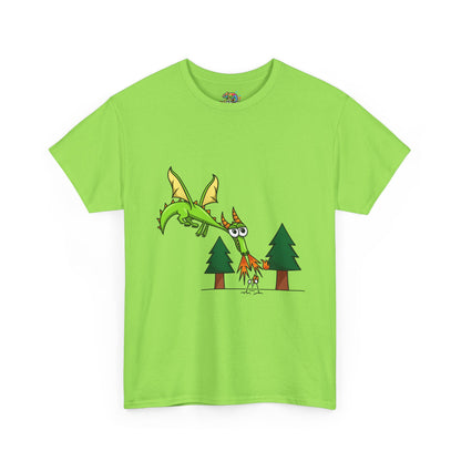 Unisex Heavy Cotton Tee (Flaming Dragon)