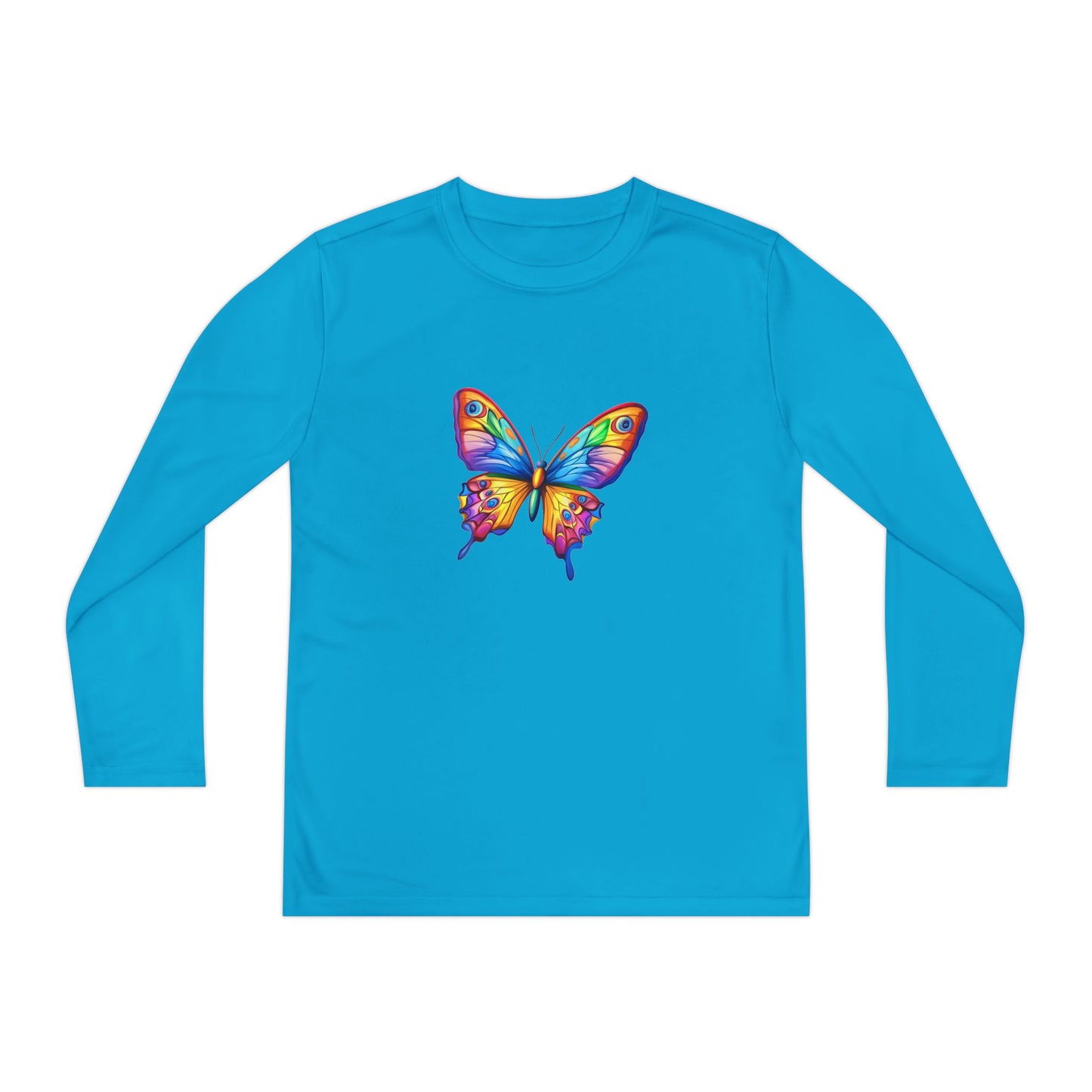 Youth Long Sleeve Competitor Tee (Colorful Butterfly)