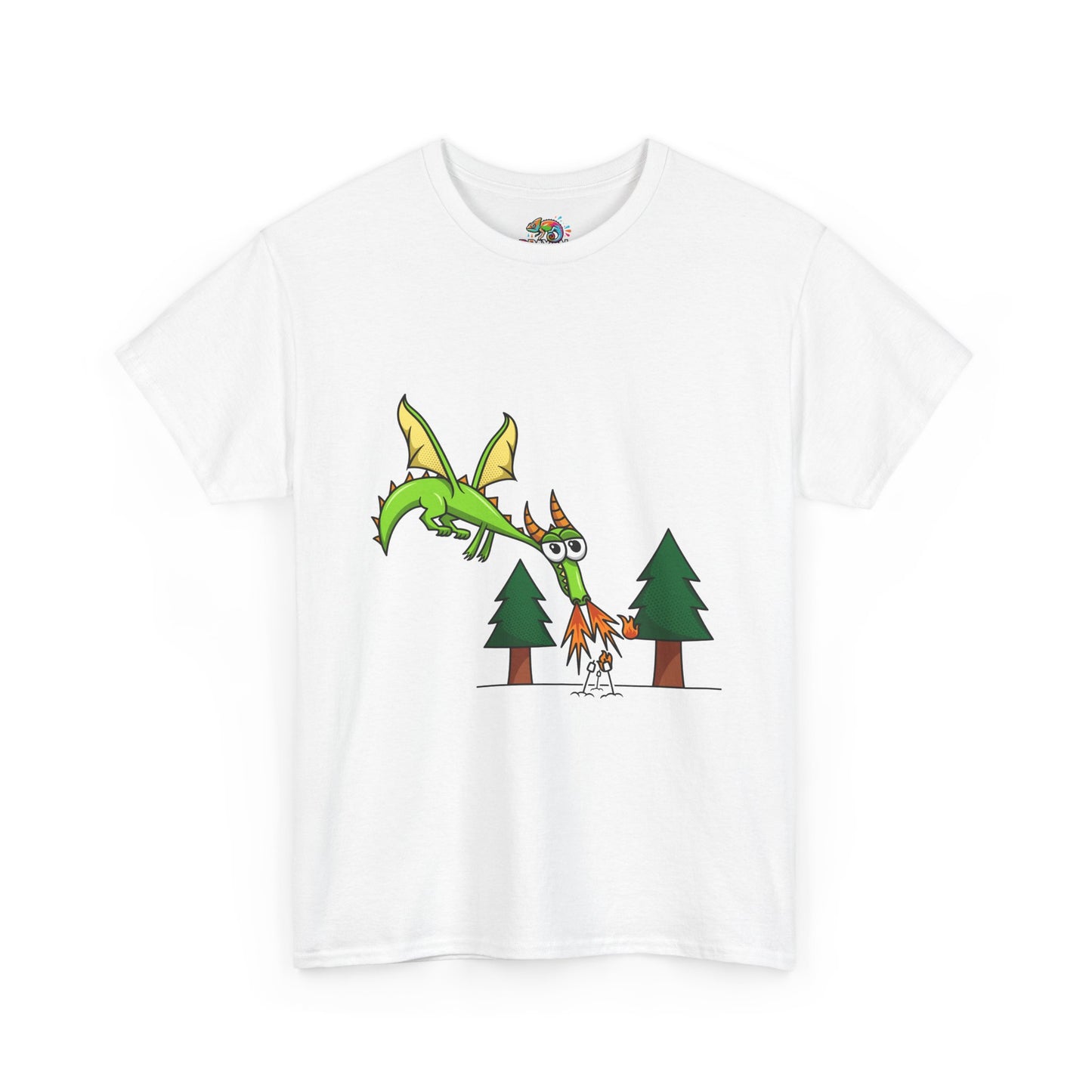 Unisex Heavy Cotton Tee (Flaming Dragon)