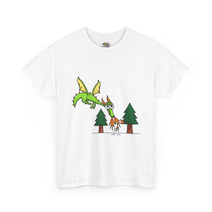 Unisex Heavy Cotton Tee (Flaming Dragon)