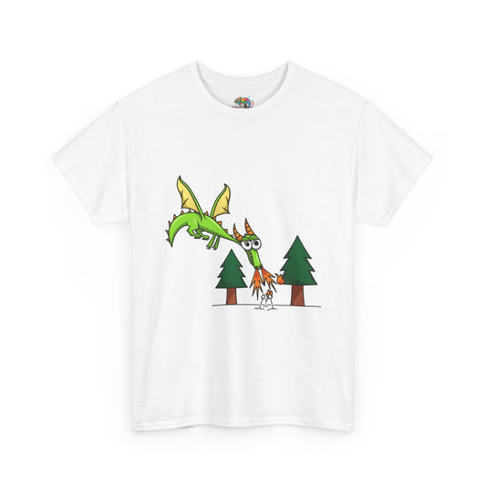 Unisex Heavy Cotton Tee (Flaming Dragon)