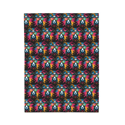 Velveteen Plush Blanket (Colorful Goat)
