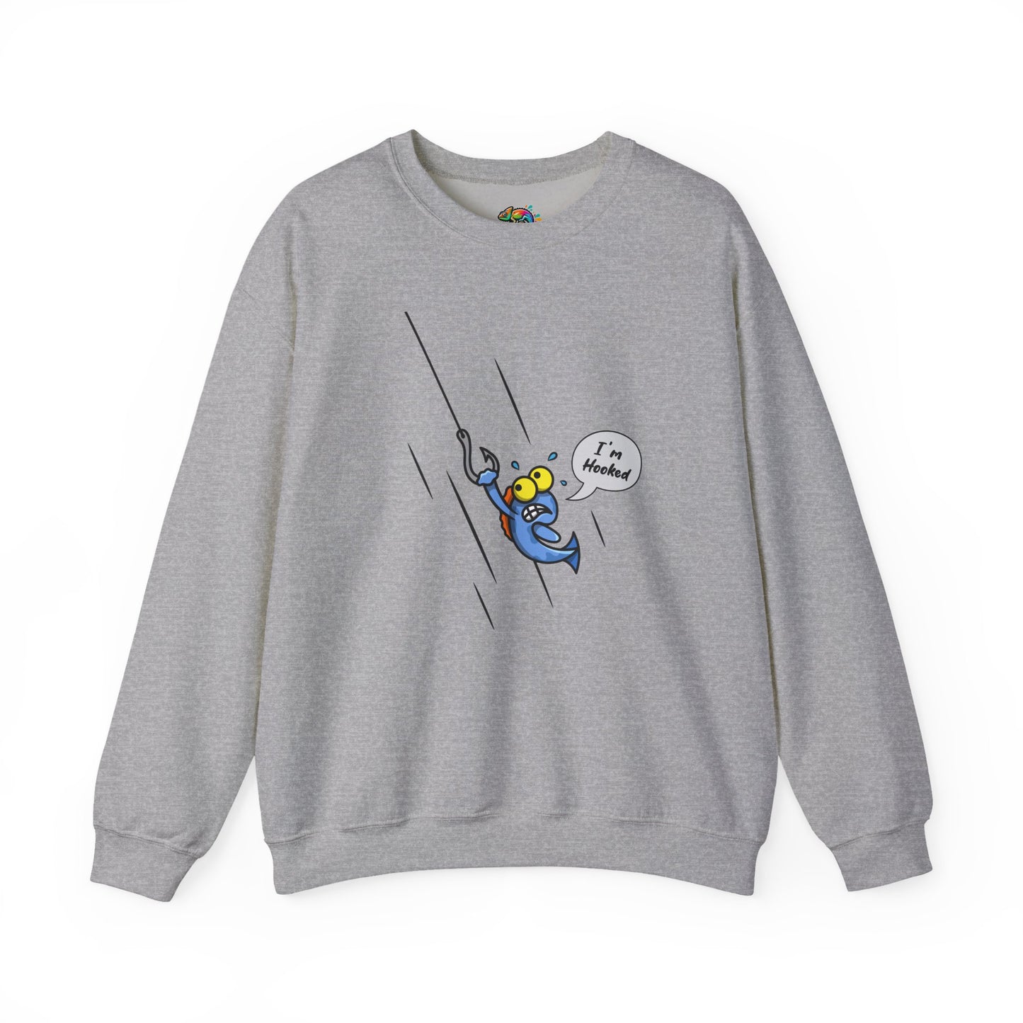 Unisex Heavy Blend™ Crewneck Sweatshirt (Fishing Hooked)