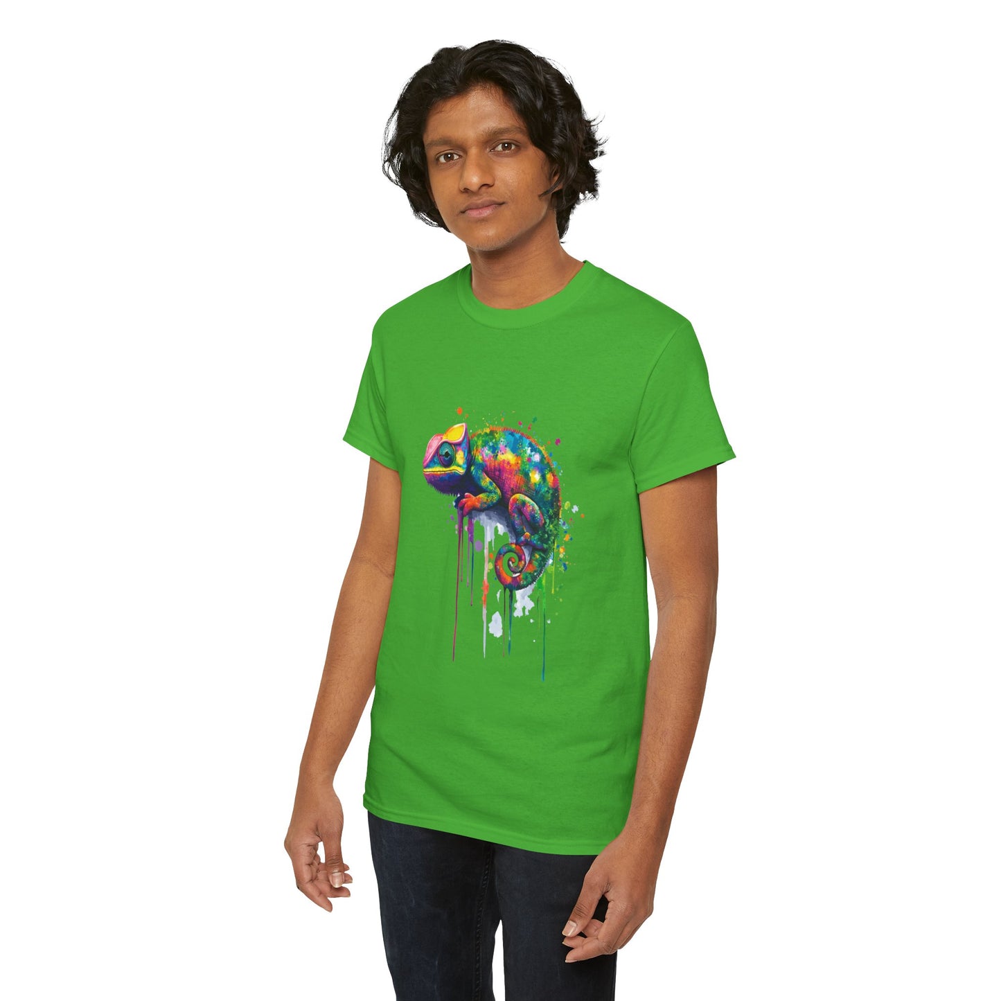 Unisex Heavy Cotton Tee (Realistic Chameleon)