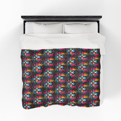 Velveteen Plush Blanket (Colorful Goat)