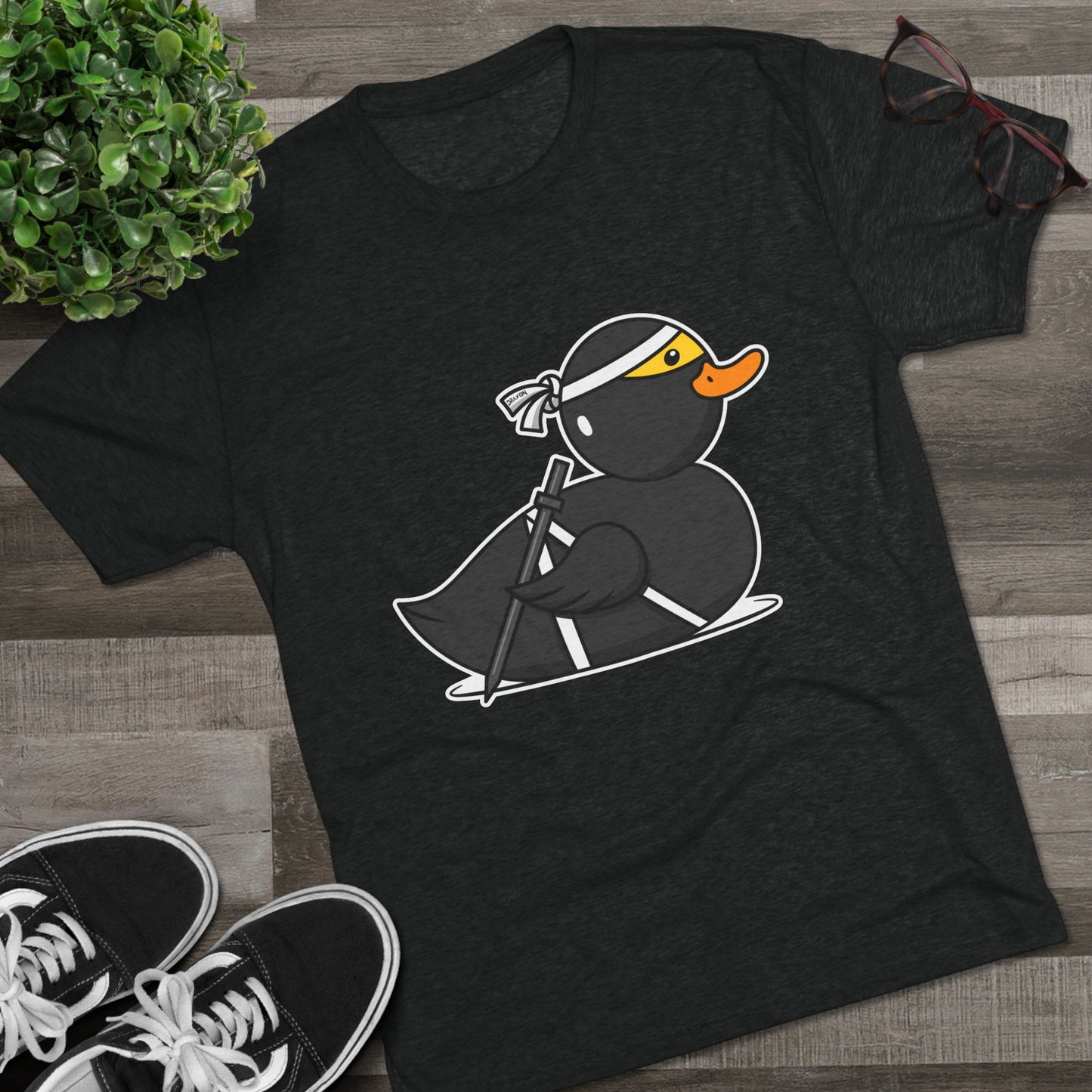 Unisex Tri-Blend Crew Tee (Ninja Duck)