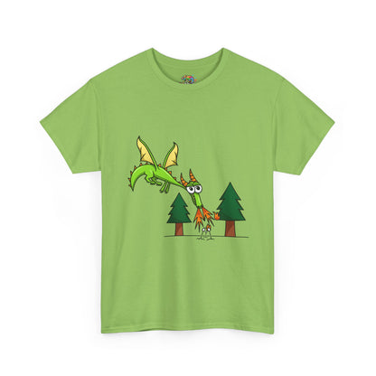 Unisex Heavy Cotton Tee (Flaming Dragon)