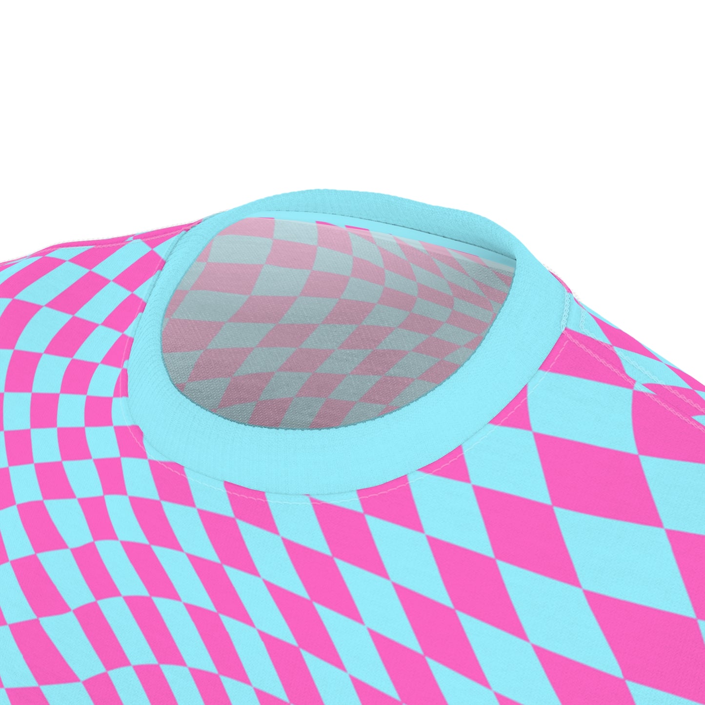 Unisex Cut & Sew Tee (Aqua-Pink Pixels)