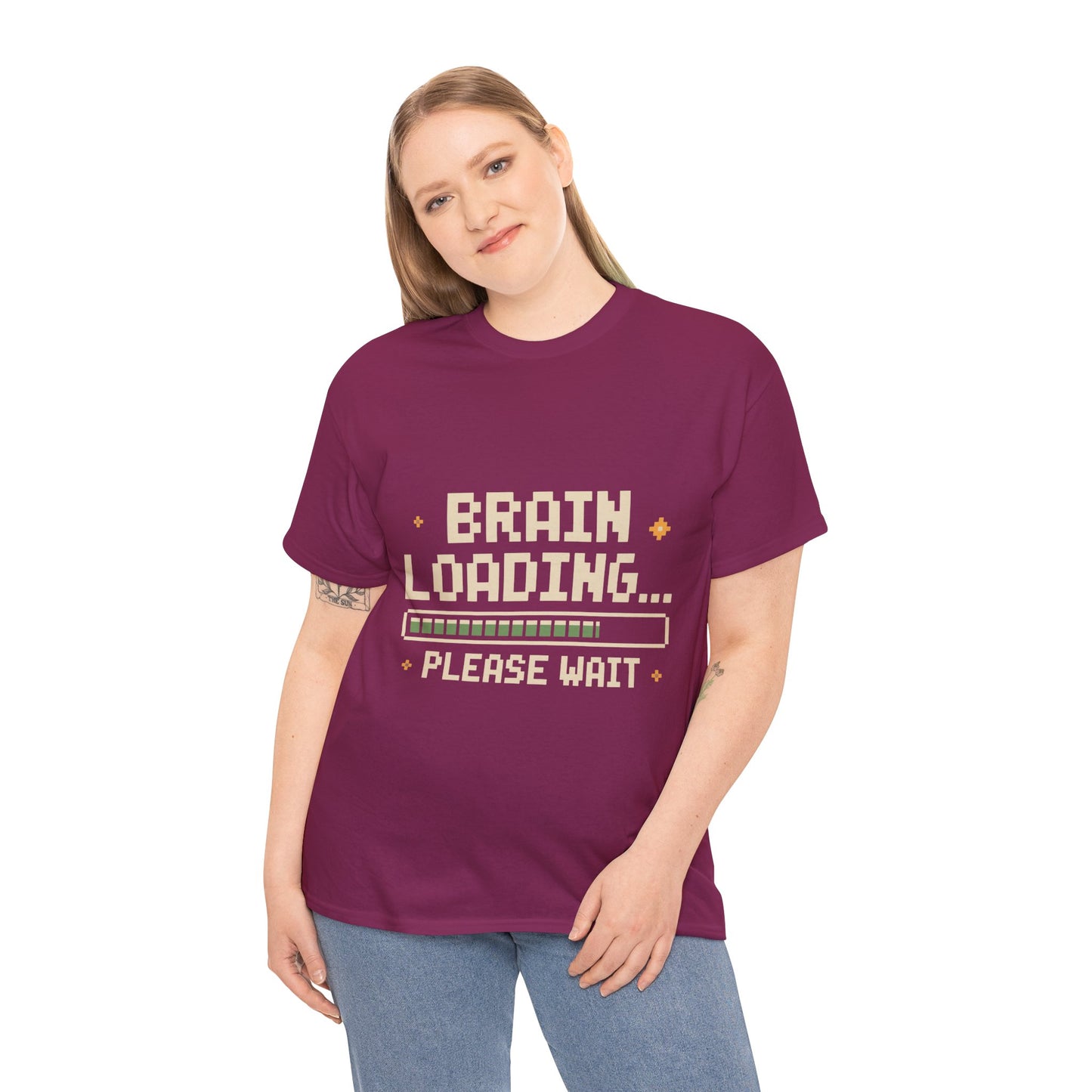 Unisex Heavy Cotton Tee (Brain Loading...Please Wait)