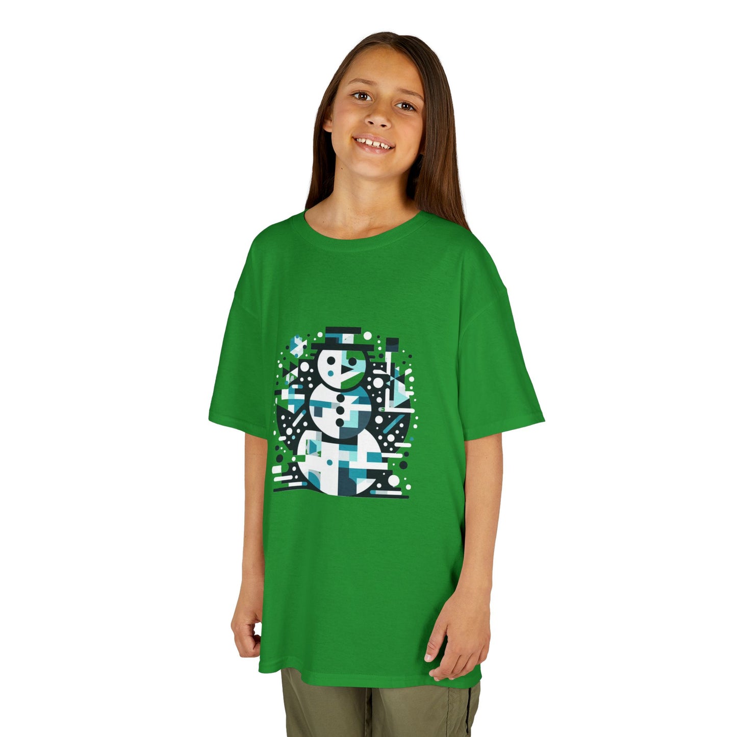 Kids Heavy Cotton T-Shirt (Abstract Snowman)