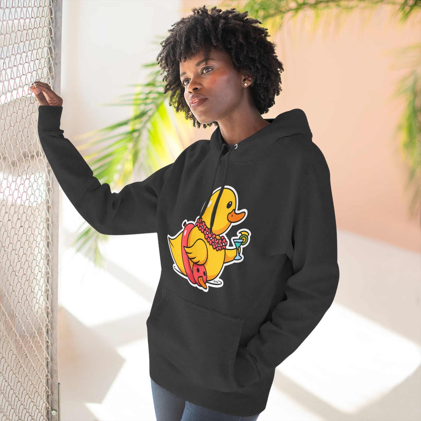 Three-Panel Fleece Hoodie (Tropical Duck)