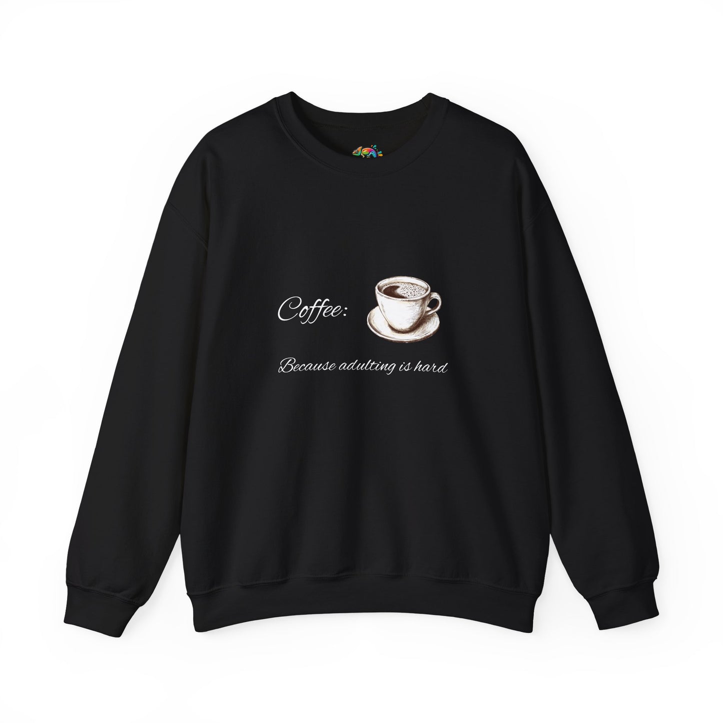 Unisex Heavy Blend™ Crewneck Sweatshirt (Coffee, Adulting is hard)