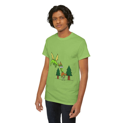 Unisex Heavy Cotton Tee (Flaming Dragon)