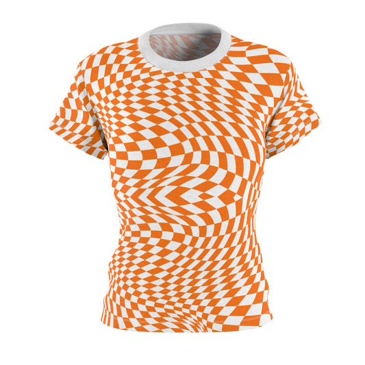 Women's Cut & Sew Tee (Orange Pixels)