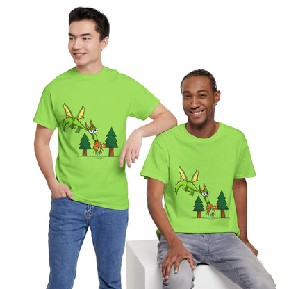 Unisex Heavy Cotton Tee (Flaming Dragon)
