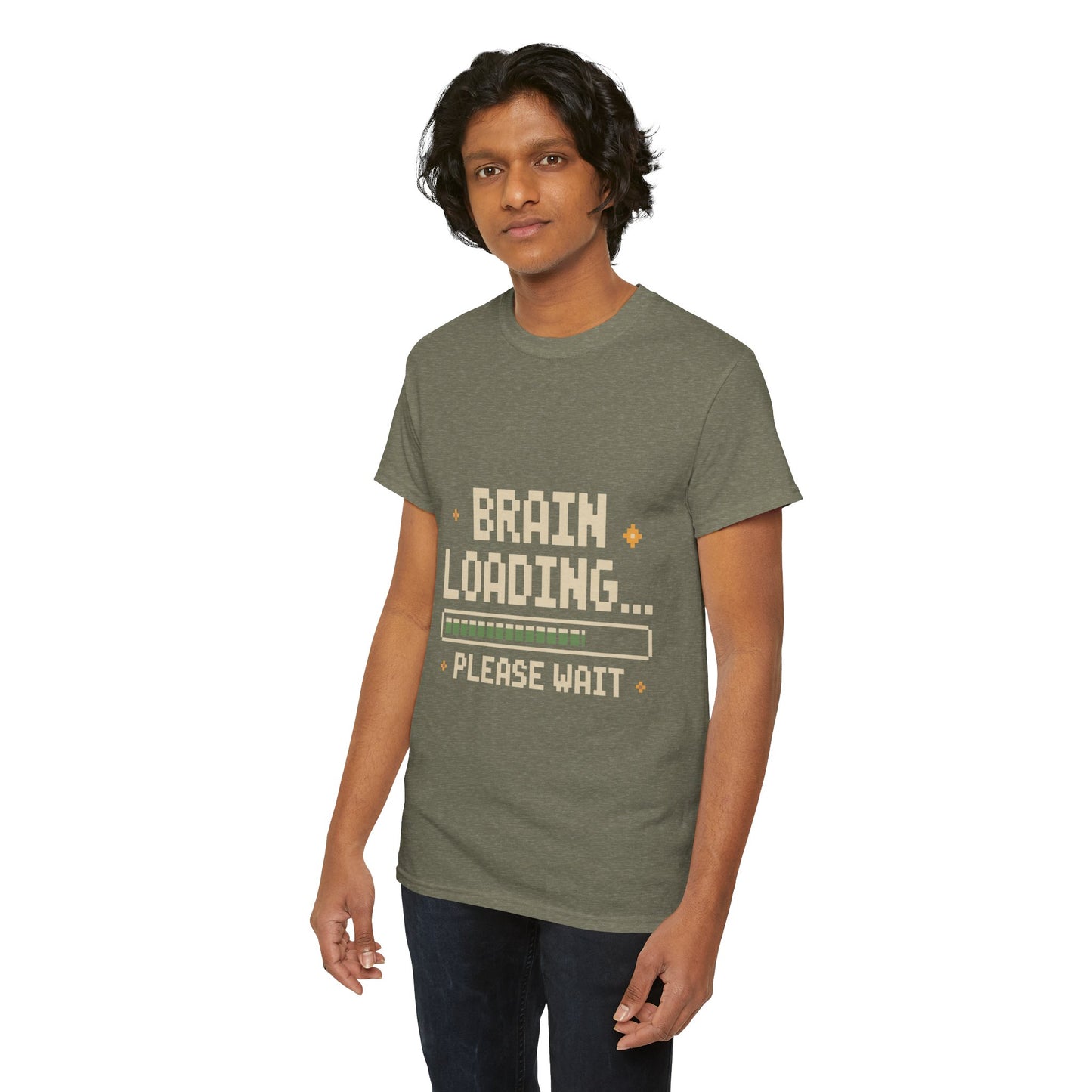 Unisex Heavy Cotton Tee (Brain Loading...Please Wait)