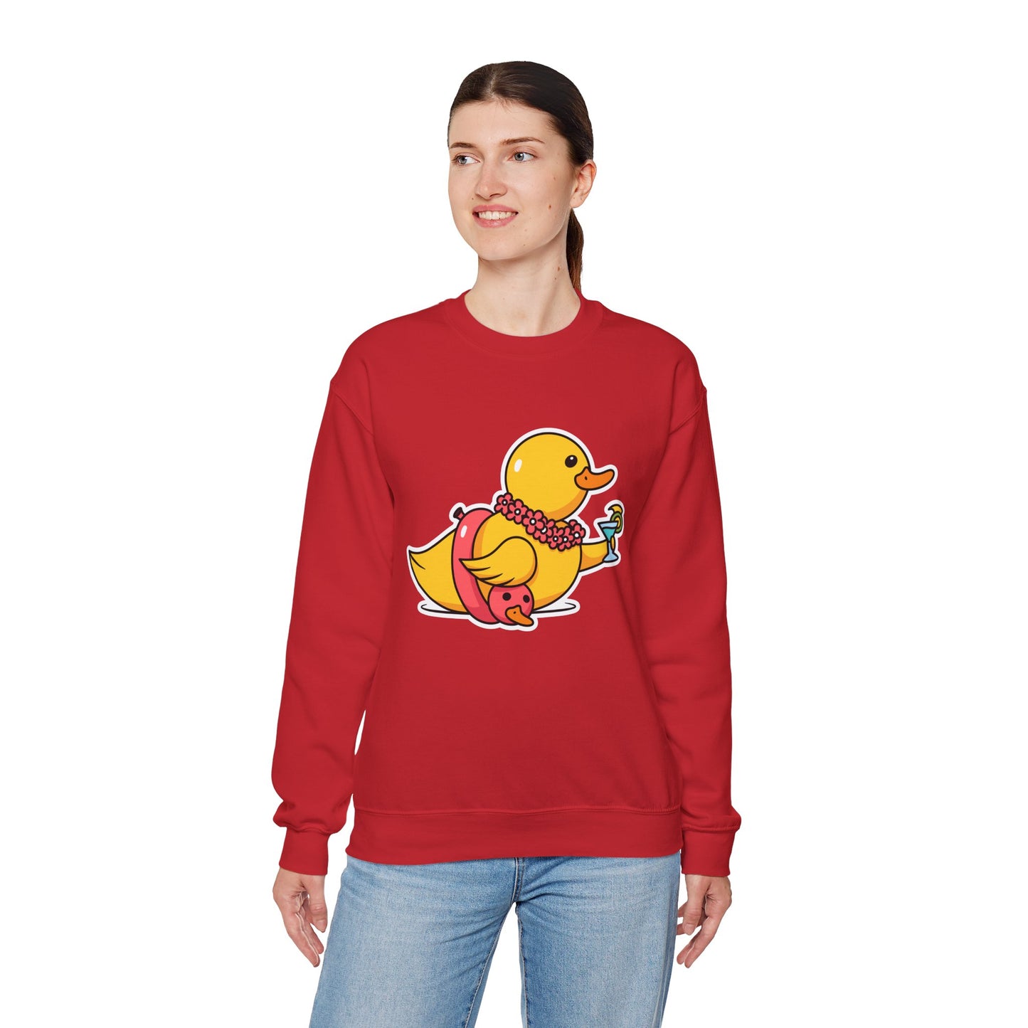Unisex Heavy Blend™ Crewneck Sweatshirt (Tropical Duck)