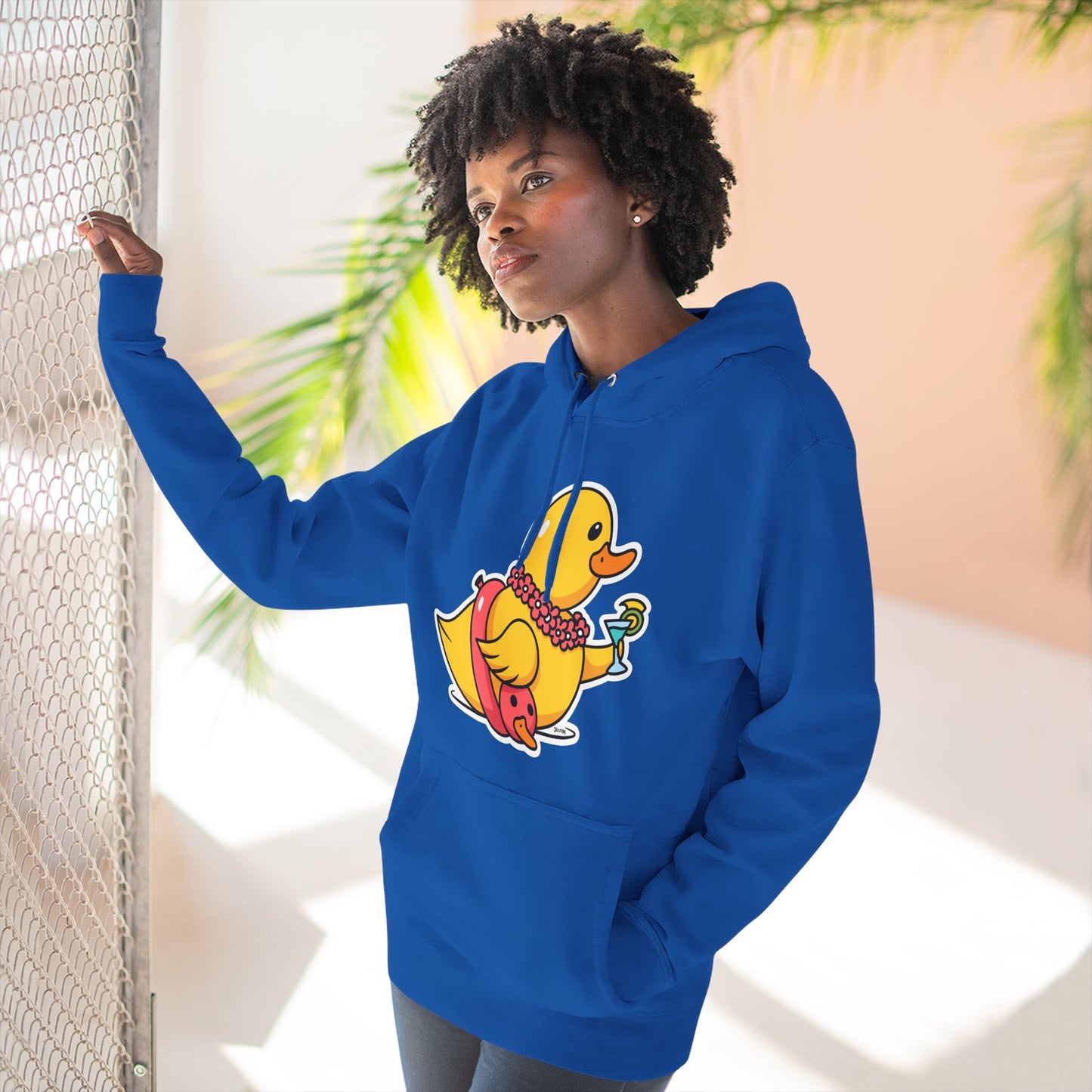 Three-Panel Fleece Hoodie (Tropical Duck)