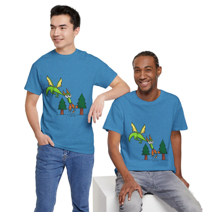 Unisex Heavy Cotton Tee (Flaming Dragon)
