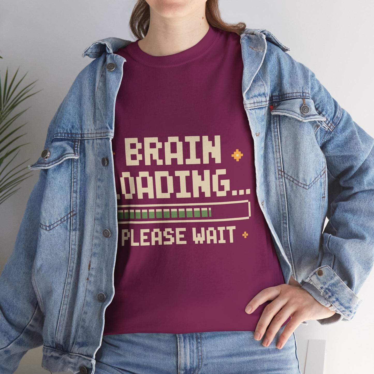 Unisex Heavy Cotton Tee (Brain Loading...Please Wait)