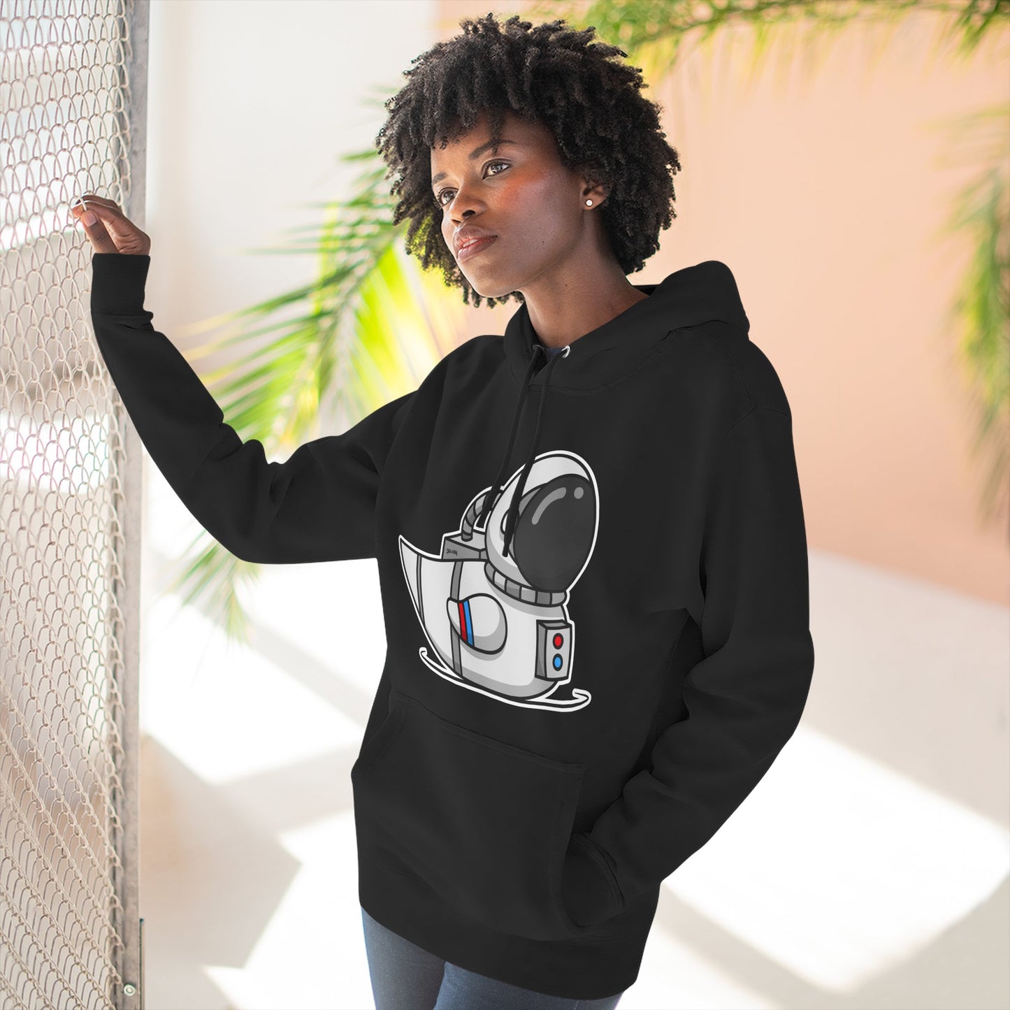 Three-Panel Fleece Hoodie (Astronaut Duck)