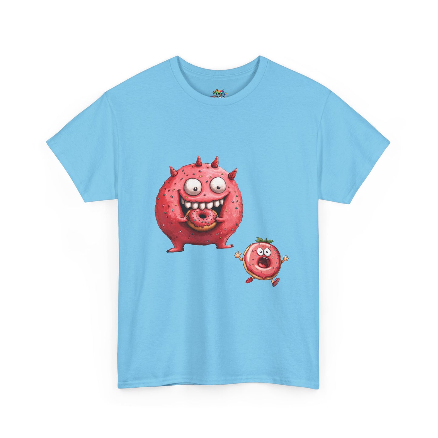 Unisex Heavy Cotton Tee (Donut Monster eating Donut)