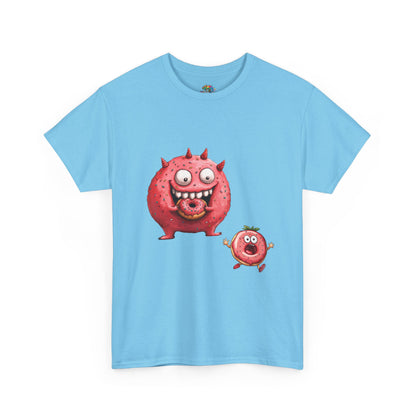 Unisex Heavy Cotton Tee (Donut Monster eating Donut)