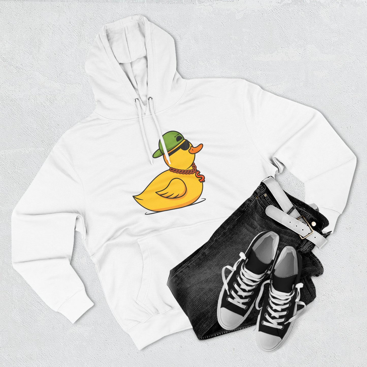 Three-Panel Fleece Hoodie (Gangster Duck)