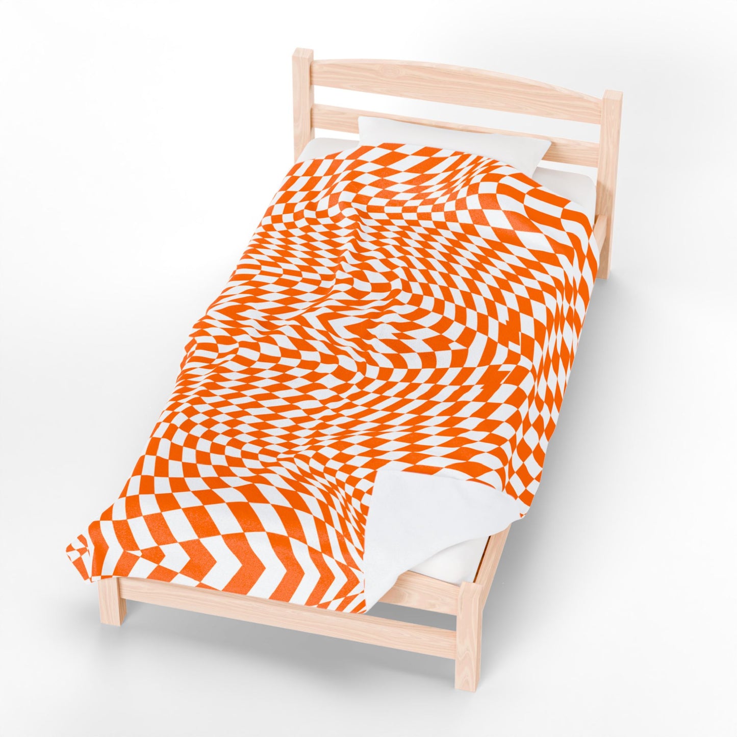 Velveteen Plush Blanket (Orange Pixels)