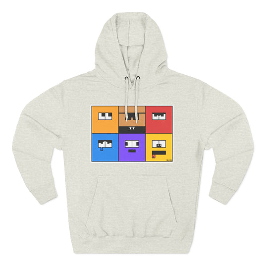 Three-Panel Fleece Hoodie (Emotion Blocks)
