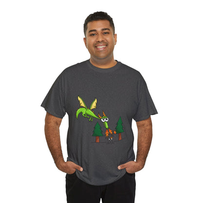 Unisex Heavy Cotton Tee (Flaming Dragon)