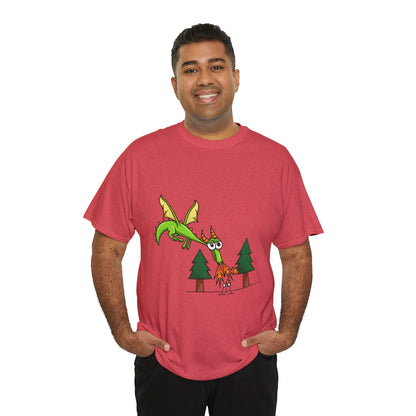 Unisex Heavy Cotton Tee (Flaming Dragon)