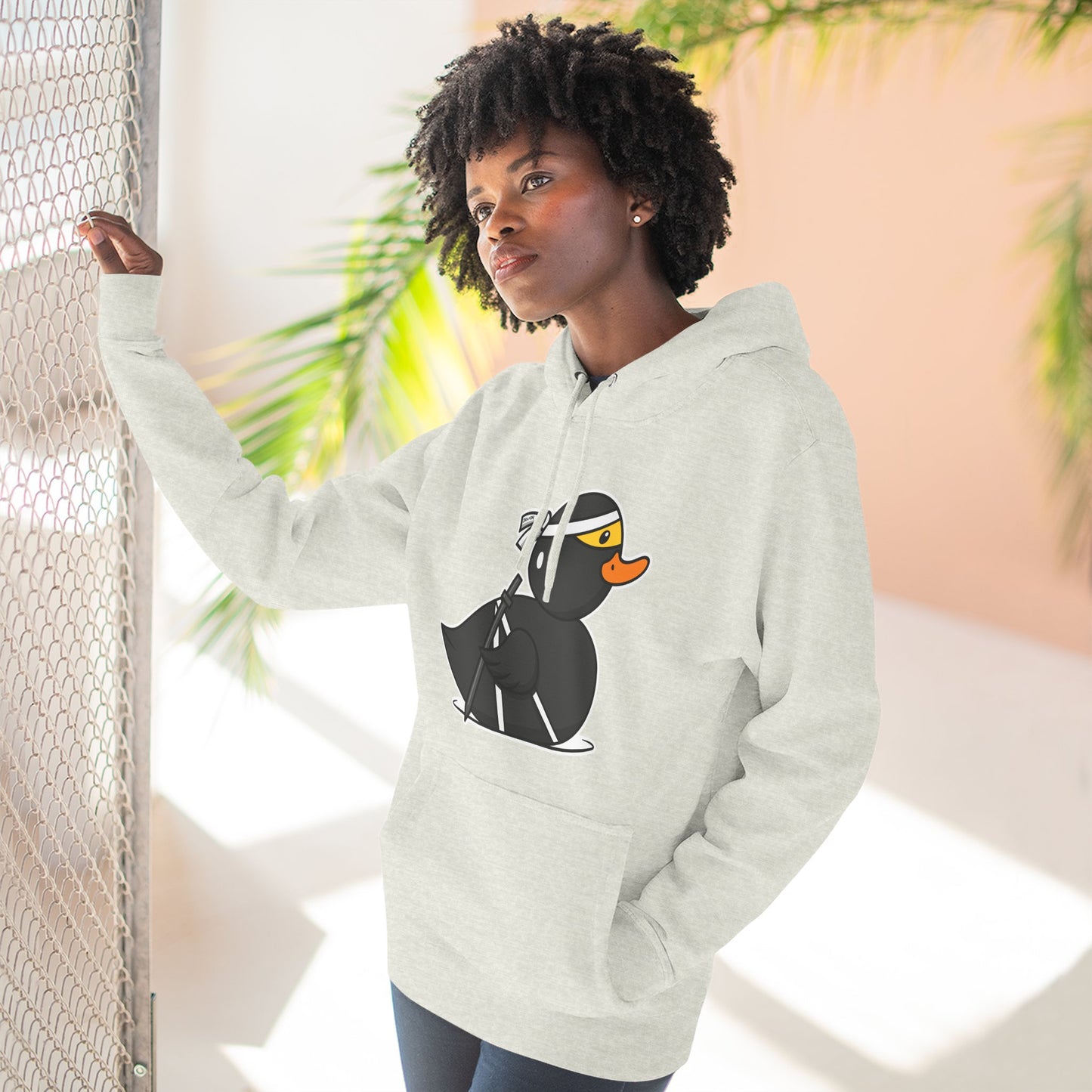 Three-Panel Fleece Hoodie (Ninja Duck)