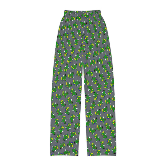 Kids Lounge Pants -AOP Dark Grey (Larry the Snake thing)