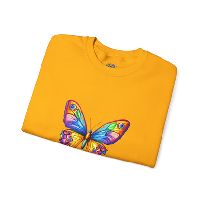 Unisex Heavy Blend™ Crewneck Sweatshirt (Colorful Butterfly)