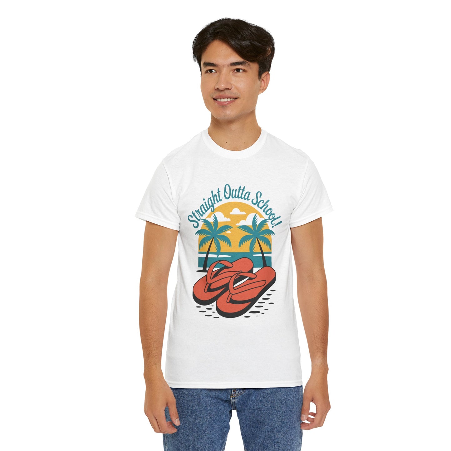 Unisex Heavy Cotton Tee (Straight Outta School)
